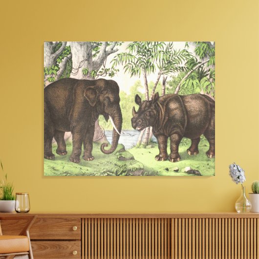 Antiek olifant Rijn in Oerwoud Afdrukken (Insitu (Woonkamer))