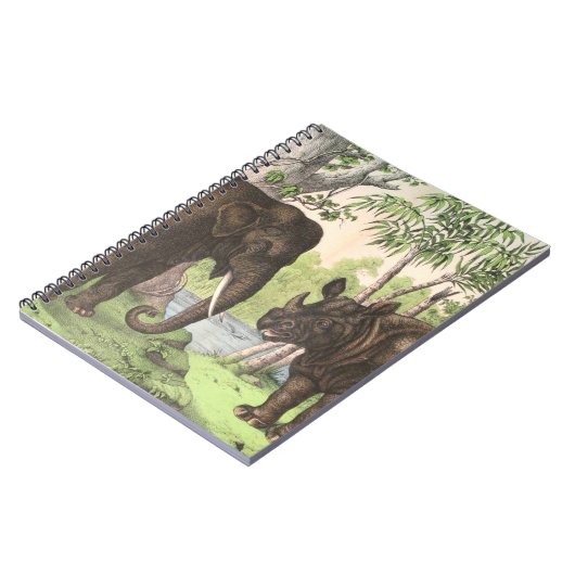 Antiek olifant Rijn in Oerwoud Afdrukken Notitieboek (Linkerzijde)