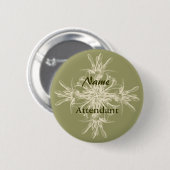 Antiek olijventeelt ronde button 5,7 cm (Voorkant /achterkant)