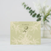 Antiek Olive Floral Guest Table Kaarten (Staand voorkant)