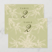 Antiek Olive Floral Guest Table Kaarten (Voorkant / Achterkant)