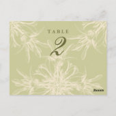 Antiek Olive Floral Guest Table Kaarten (Achterkant)