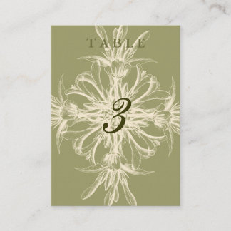 Antiek Olive Floral Guest Table Kaarten Plaatskaartje