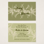 Antiek Olive Floral Save the Date Visitekaartje (Voorkant /achterkant)