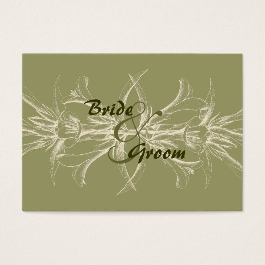 Antiek Olive Floral Save the Date Visitekaartje (Voorkant)