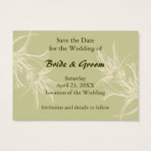 Antiek Olive Floral Save the Date Visitekaartje (Achterkant)