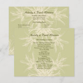Antiek Olive Floral Wedding Programme (Voorkant / Achterkant)