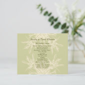 Antiek Olive Floral Wedding Programme (Staand voorkant)