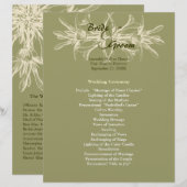 Antiek Olive Floral Wedding Programme (Voorkant / Achterkant)