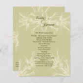 Antiek Olive Floral Wedding Programme (Voorkant / Achterkant)
