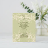 Antiek Olive Floral Wedding Programme (Staand voorkant)