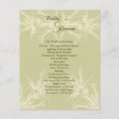 Antiek Olive Floral Wedding Programme (Voorkant)