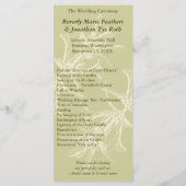 Antiek Olive Floral Wedding Programme Programmakaart (Achterkant)