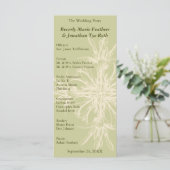 Antiek Olive Floral Wedding Programme Programmakaart (Staand voorkant)