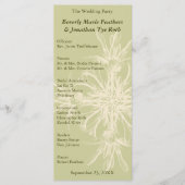 Antiek Olive Floral Wedding Programme Programmakaart (Voorkant)