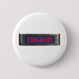 Antiek on-air-signalisatie of on-the-air-uitzendin ronde button 5,7 cm