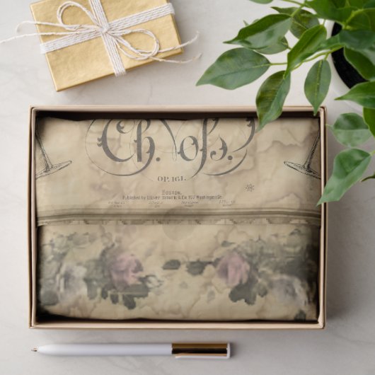 Antiek ontkoppeling van champagne en films tissuepapier (Geschenk)