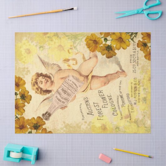 Antiek ontkoppeling van Cherub Keulen Tissuepapier (Craft)