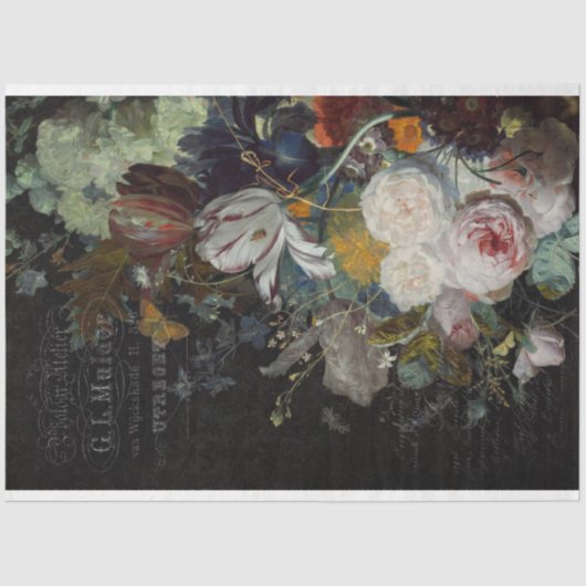 Antiek ontkoppeling van het leven van Floral Tissuepapier (Voorkant)