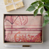 Antiek ontleedkaart Faux Canvas afdrukken Tissuepapier (Geschenk)