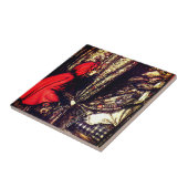  Antiek ontwerp kleine rode rijkap Tegeltje (Zijkant)