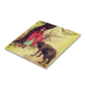  Antiek ontwerp kleine rode rijkap Tegeltje (Zijkant)