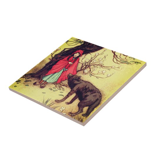  Antiek ontwerp kleine rode rijkap Tegeltje (Zijkant)