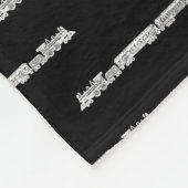 Antiek ontwerp van treinpatroon  treinen zwart fleece deken (Hoek)