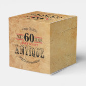 Antiek ontwerp voor 60e verjaardag bedankdoosjes (Achterkant)