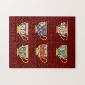 Antiek ontwerp voor theebeker legpuzzel (Horizontaal)