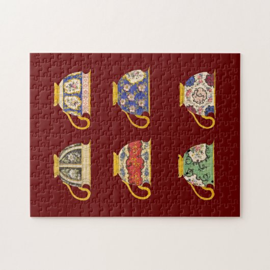 Antiek ontwerp voor theebeker legpuzzel (Horizontaal)