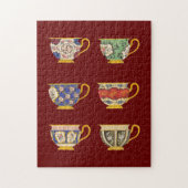Antiek ontwerp voor theebeker legpuzzel (Verticaal)