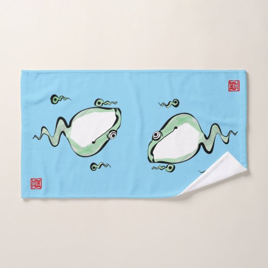 Antiek Oorsprong Verhaal Grumpy Frog Japanese Toad Bad Handdoek (Handdoek)