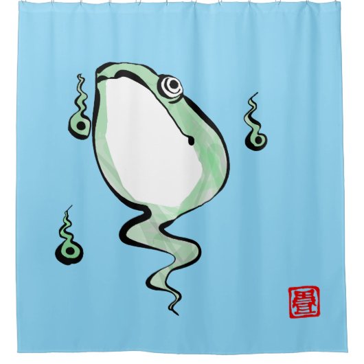 Antiek Oorsprong Verhaal Grumpy Frog Japanese Toad Douchegordijn (Voorkant)