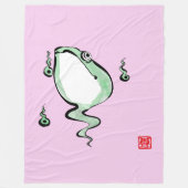 Antiek Oorsprong Verhaal Grumpy Frog Japanese Toad Fleece Deken (Voorkant)