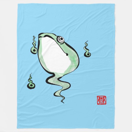 Antiek Oorsprong Verhaal Grumpy Frog Japanese Toad Fleece Deken (Voorkant)