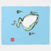Antiek Oorsprong Verhaal Grumpy Frog Japanese Toad Fleece Deken (Voorkant (Horizontaal))