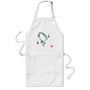 Antiek Oorsprong Verhaal Grumpy Frog Japanese Toad Lang Schort