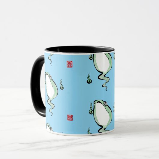 Antiek Oorsprong Verhaal Grumpy Frog Japanese Toad Mok (Voorkant links)