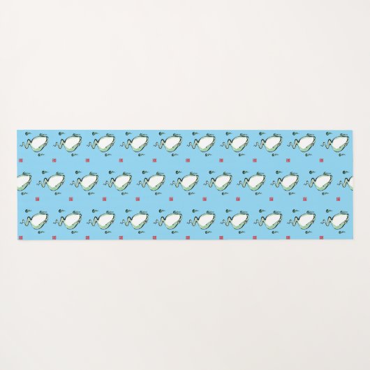 Antiek Oorsprong Verhaal Grumpy Frog Japanese Toad Yogamat (Achterkant (horizontaal))