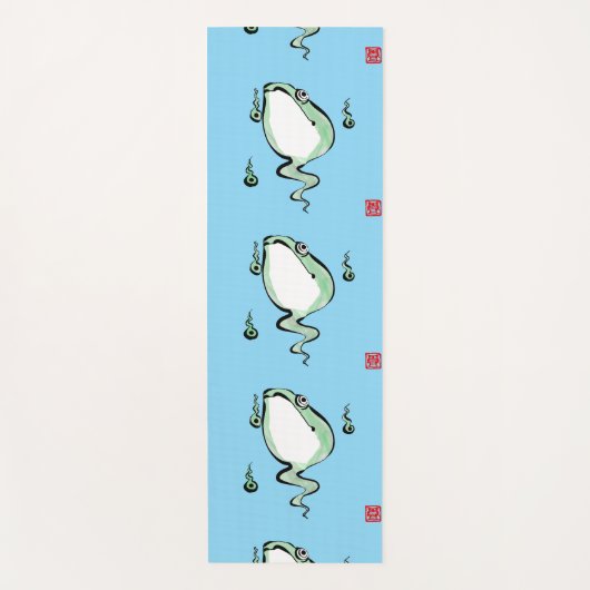 Antiek Oorsprong Verhaal Grumpy Frog Japanese Toad Yogamat (Voorkant)