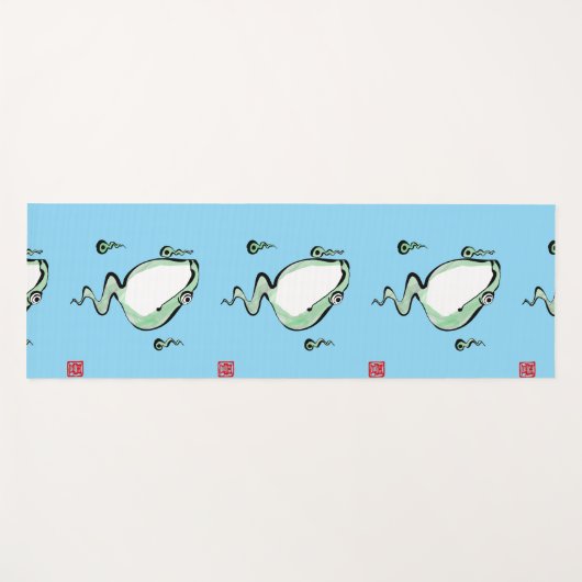 Antiek Oorsprong Verhaal Grumpy Frog Japanese Toad Yogamat (Voorkant (horizontaal))