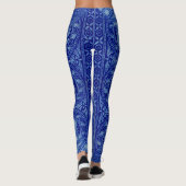 antiek-Oost-Indische print in blauw Leggings (Achterkant)