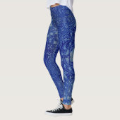 antiek-Oost-Indische print in blauw Leggings (Links)