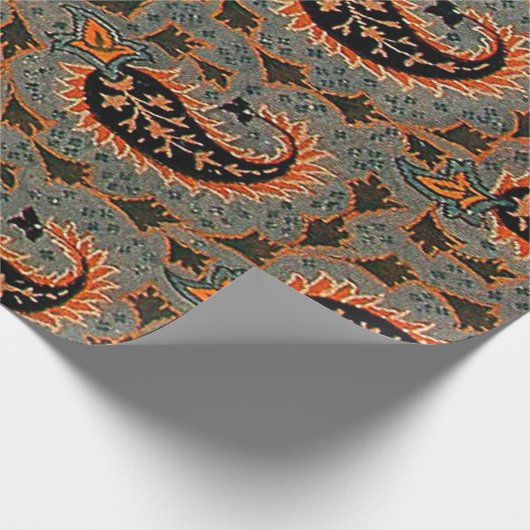 Antiek oost-Turks Perzisch Paisleytapijt Cadeaupapier (Hoek)