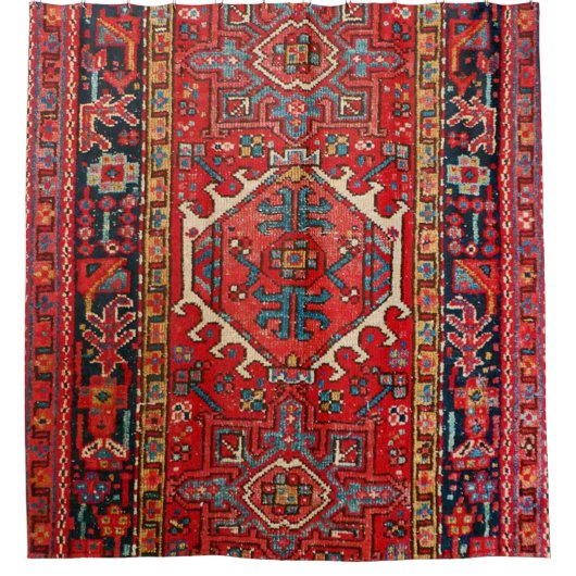 Antiek oost-Turks Perzisch tapijt Douchegordijn (Voorkant)