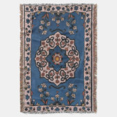 Antiek oost-Turks perzisch tapijtblauw Deken (Voorkant Verticaal)