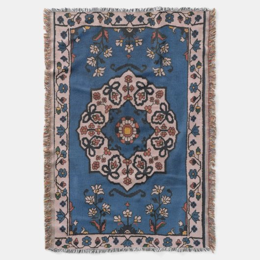 Antiek oost-Turks perzisch tapijtblauw Deken (Voorkant Verticaal)