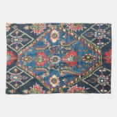 Antiek oost-Turkse Perzische Blauwe Textuur Theedoek (Horizontaal)