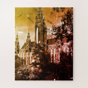 Antiek Oostenrijk Wenen Rathaus stadhuis Legpuzzel